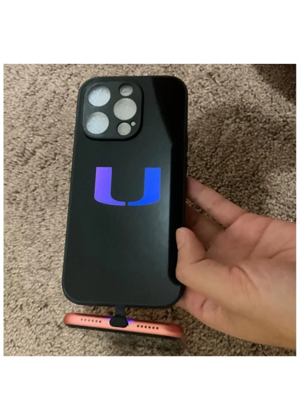4 items.iPhone 14pro LED light up case, Call Flash Phone Case